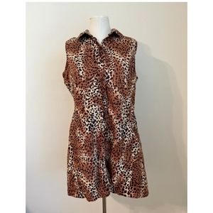 💥BLACK FRIDAY BOGO FREE EVERYTHING💥 90s Sleeveless Button down Cheetah Dress